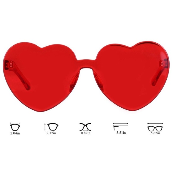 ✨THE AND! RED RIMLESS HEART SUN GLASSES *NWT* ✨ main image 4